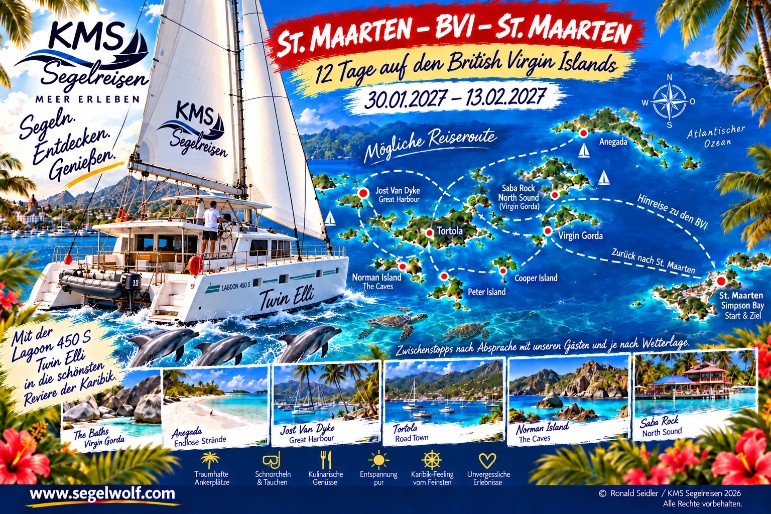 KMS-Törnmotiv: Zwölf Tage auf den BVI, 30. Januar–13. Februar 2027